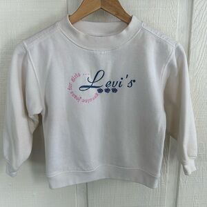 Vintage Levi's Kids White Sweatshirt Y2K Crewneck Sweatshirt Layers
